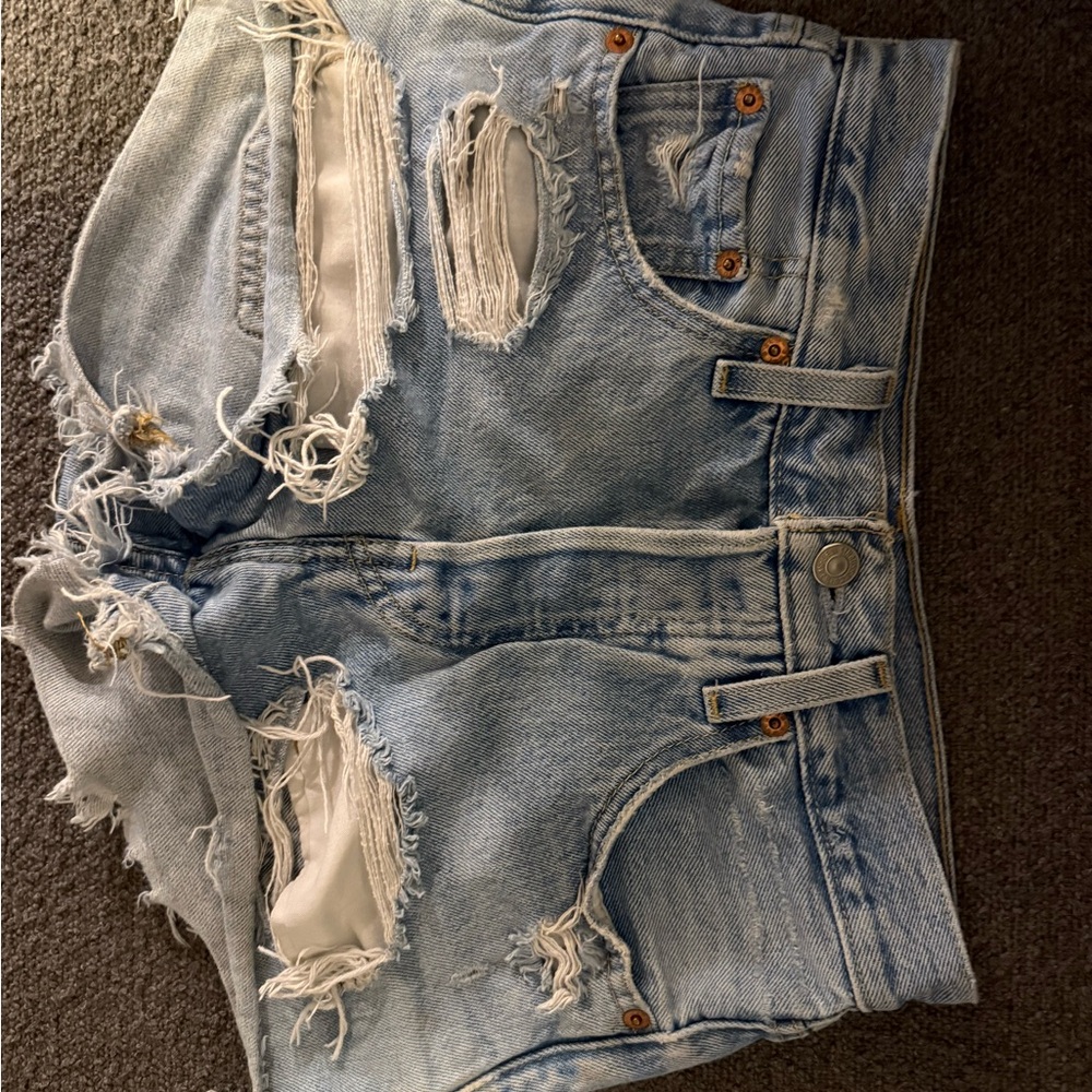 Levi's Light Blue High Waist Women Shorts